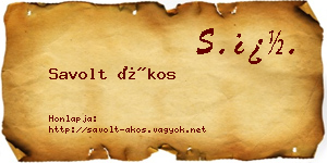 Savolt Ákos névjegykártya